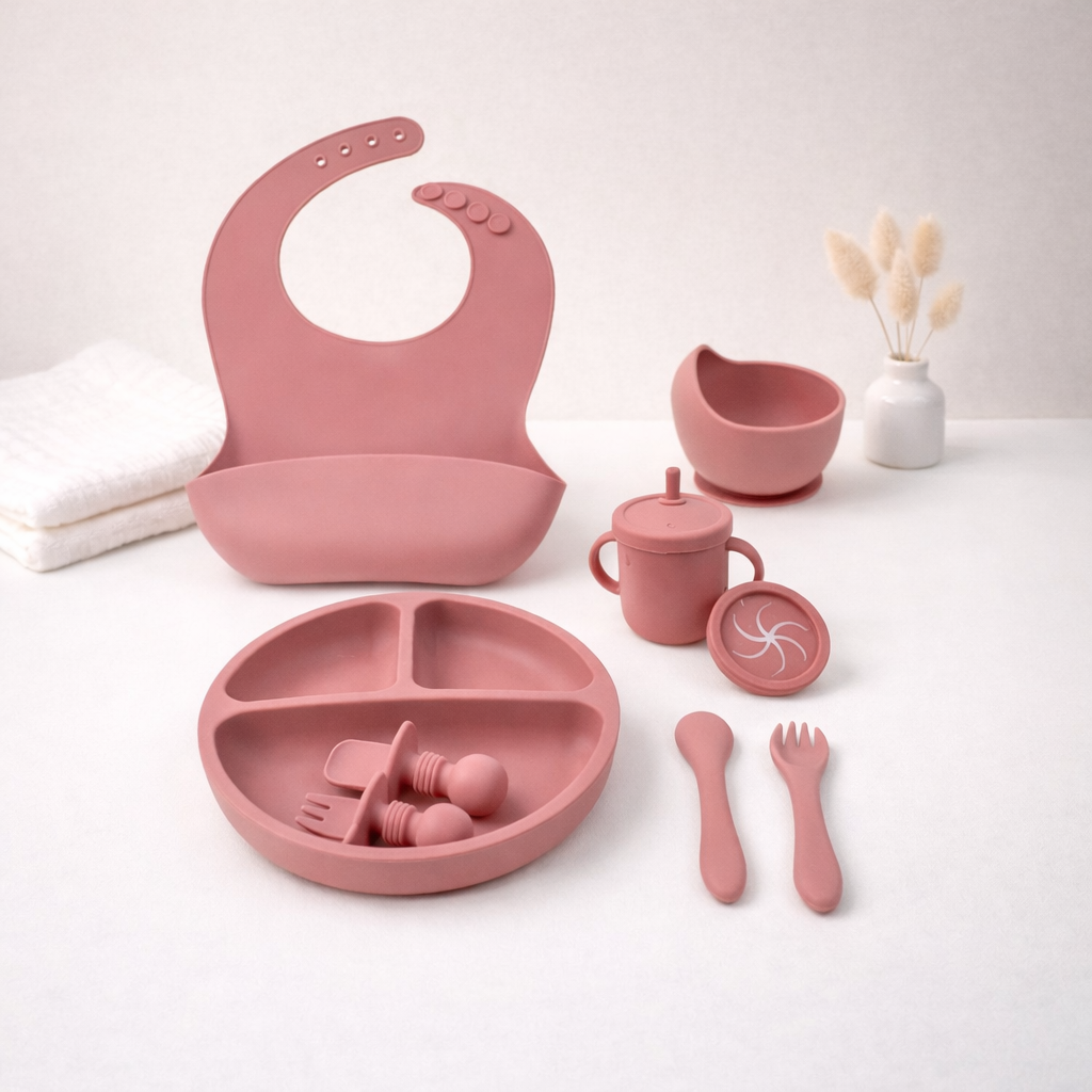 Little Eaters Starter Kit – Silicone Feeding Set (8 Pieces)
