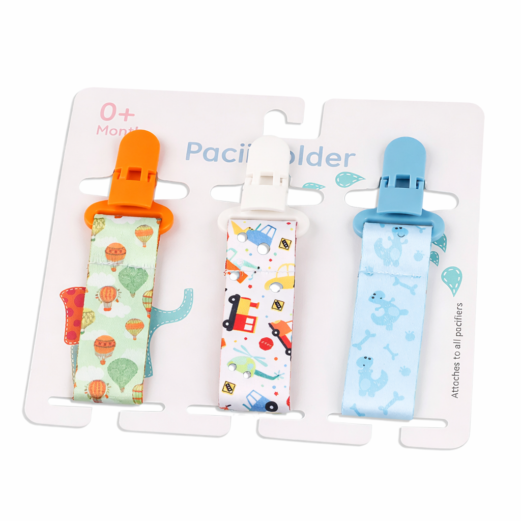 Patterned Pacifier Clip Set
