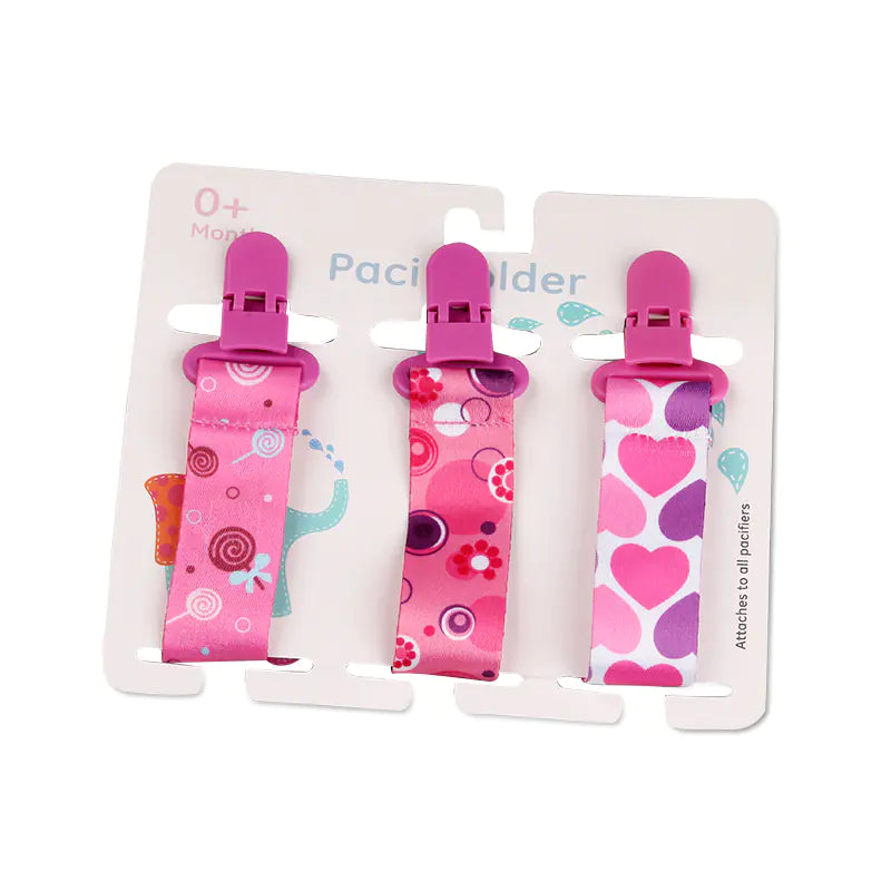 Patterned Pacifier Clip Set