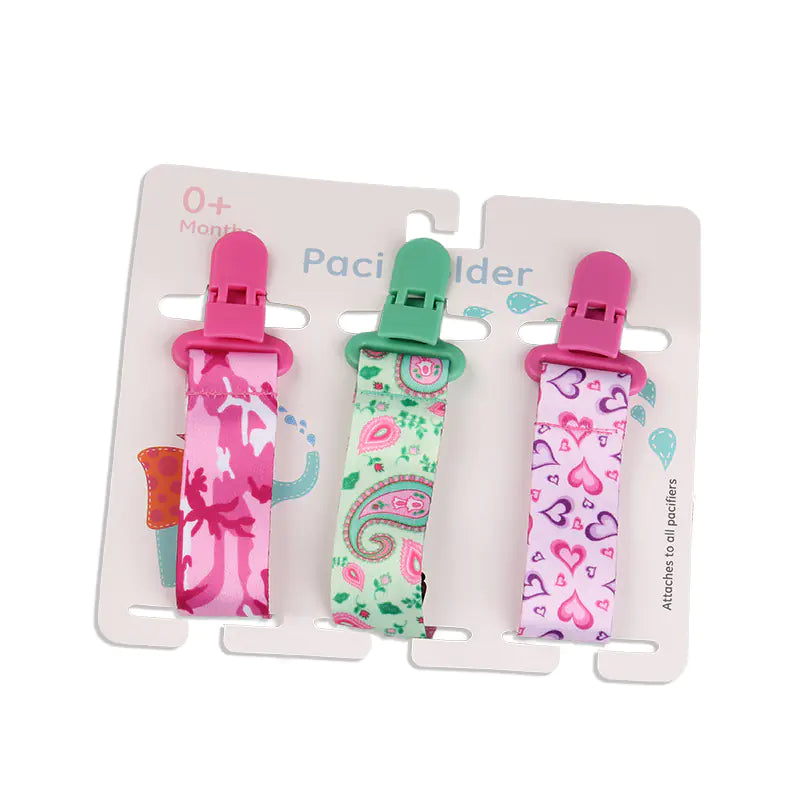 Patterned Pacifier Clip Set