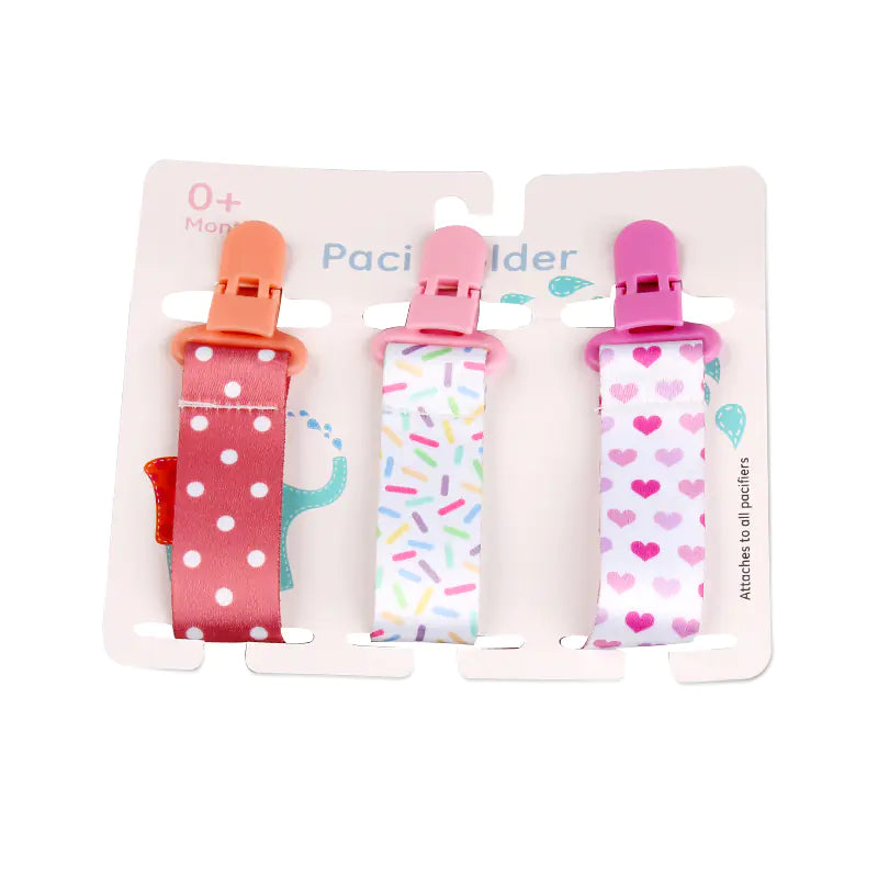 Patterned Pacifier Clip Set